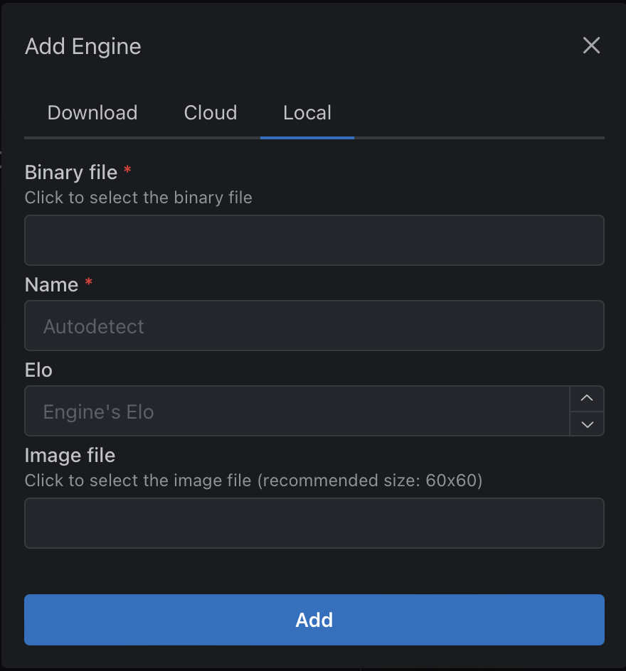 Add engine details on the local engine tab